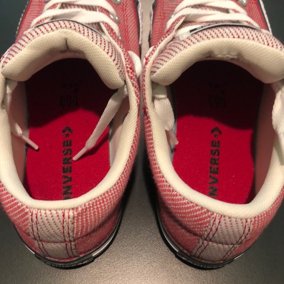 Red and White Low Top Converse - Picture 3 of 6